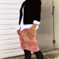 vintage jacket with refashioned pink skirt