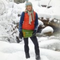 Steph in Skirt made from a wool sweater