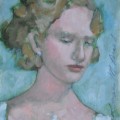 oil painting on canvas: Andie, Eyes Shut