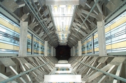 A shot of the inside of the steeple of the LDS Columbia River Temple. 