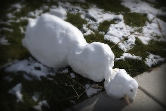 fallen snowman