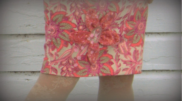 flower detail, refashioned skirt