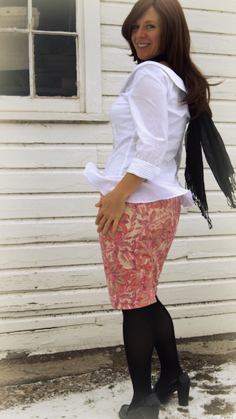 refashioned blouse and skirt