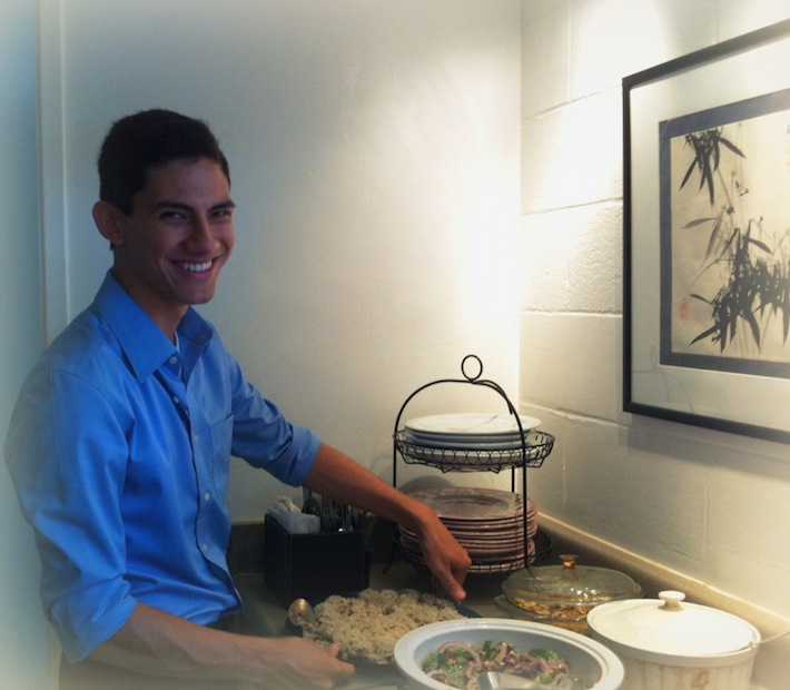 Ben in Cynthia's kitchen