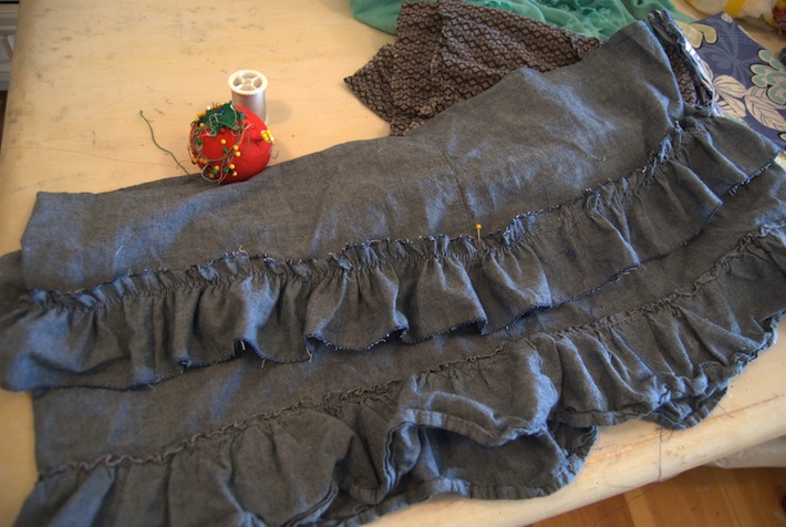 reconstruction, skirt from dress