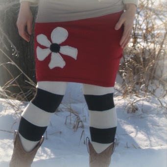 red sweater skirt