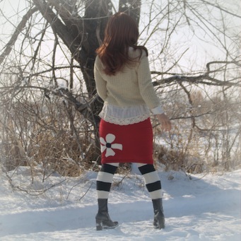 rear view: make a simple skirt from a sweater