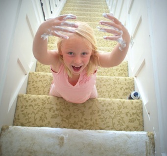 clean carpet with shaving cream