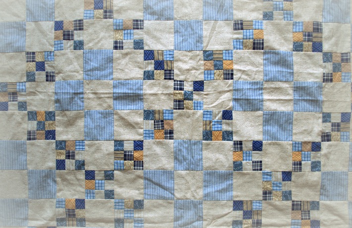 checkered quilt top: detail