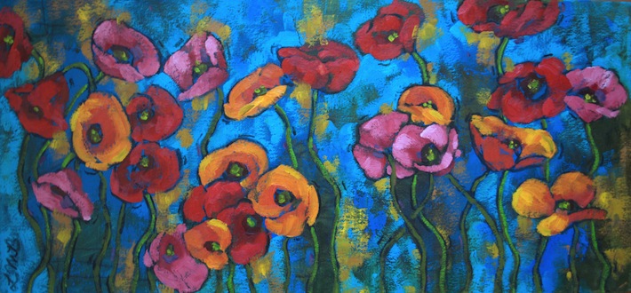 poppy dance, oil on muslin