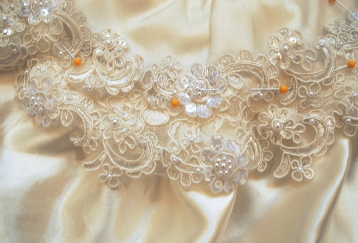 Edwardian wedding dress detail