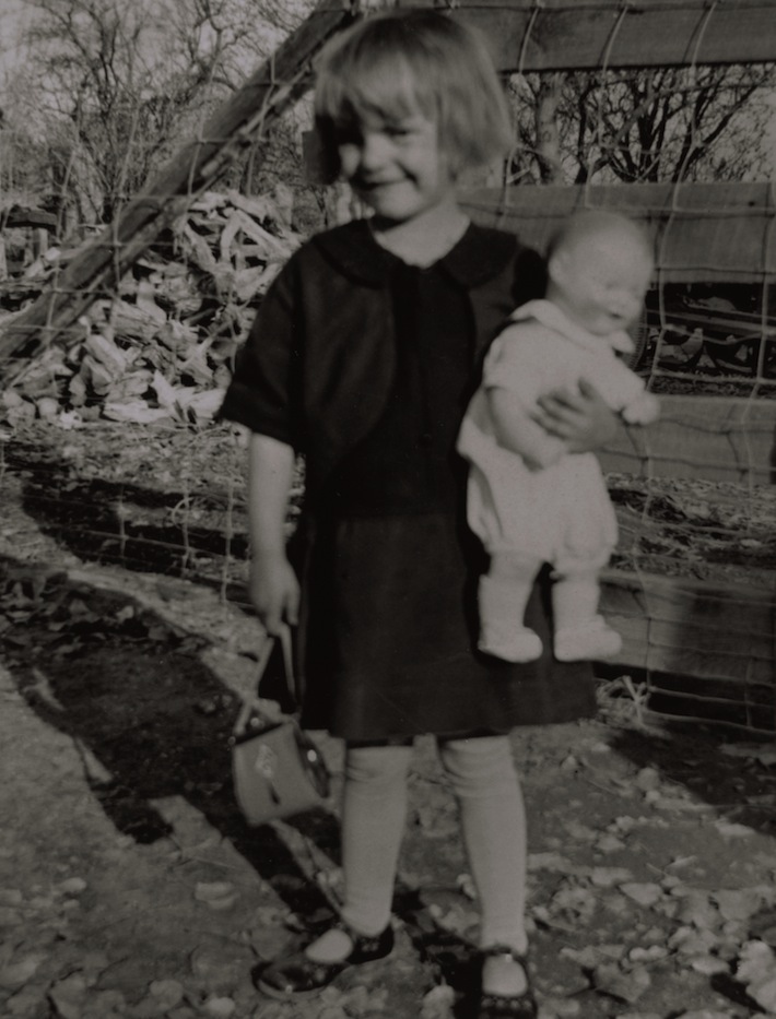 vintage 1930's photo, girl and doll