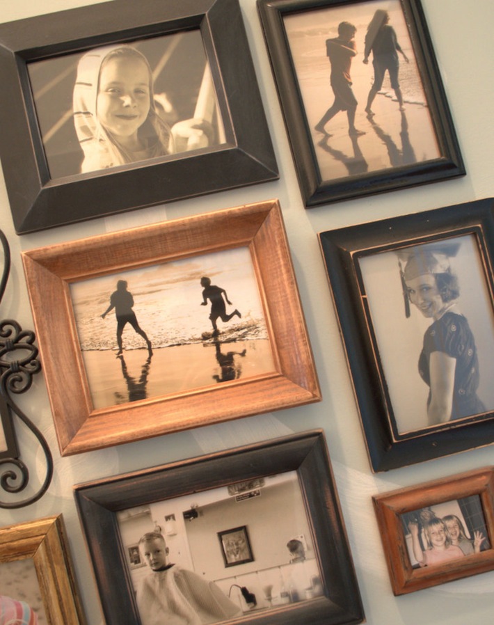 hall wall, family photo gallery